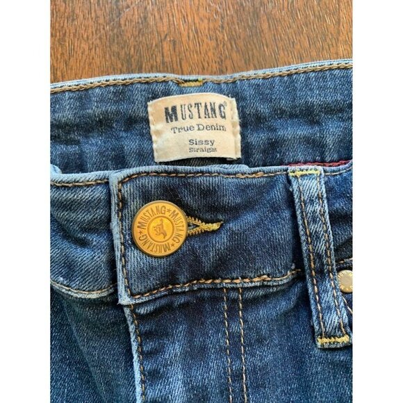 Mustang True Denim Sissy Straight Dark Blue Denim Jeans - Picture 2 of 5